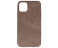 Leder Design Back Cover voor iPhone 11 Pro Donker Bruin