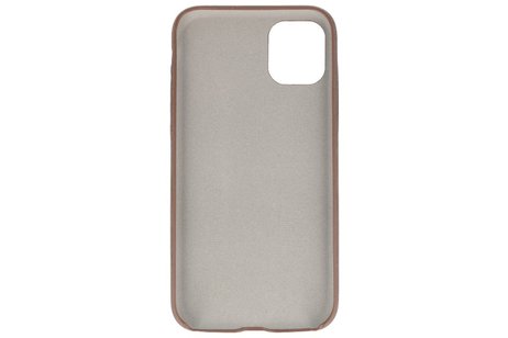 BAOHU Leder Design Back Cover Geschikt voor iPhone 11 Pro Donker Bruin