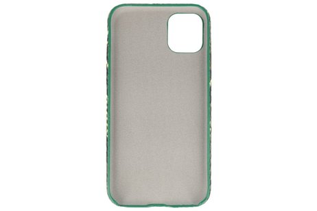 BAOHU Slang Design Back Cover - Hoesje Geschikt voor iPhone 11 Pro Max Donker Groen