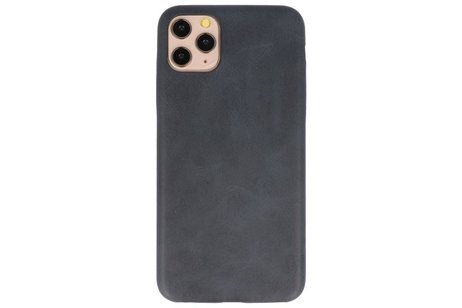BAOHU Leder Design Back Cover Geschikt voor iPhone 11 Pro Max Zwart