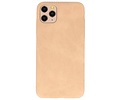 BAOHU Leder Design Back Cover Geschikt voor iPhone 11 Pro Max Beige
