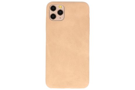 BAOHU Leder Design Back Cover Geschikt voor iPhone 11 Pro Max Beige