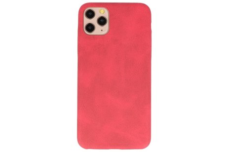 BAOHU Leder Design Back Cover Geschikt voor iPhone 11 Pro Max Rood