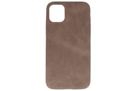 BAOHU Leder Design Back Cover Geschikt voor iPhone 11 Pro Max Donker Bruin
