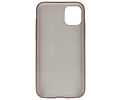 Leder Design Back Cover voor iPhone 11 Pro Max Donker Bruin