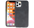 Leder Design Back Cover Geschikt voor iPhone 11 Pro Zwart