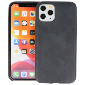BAOHU Leder Design Back Cover Geschikt voor iPhone 11 Pro Zwart