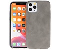 BAOHU Leder Design Back Cover Geschikt voor iPhone 11 Pro Grijs