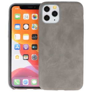BAOHU Leder Design Back Cover Geschikt voor iPhone 11 Pro Grijs