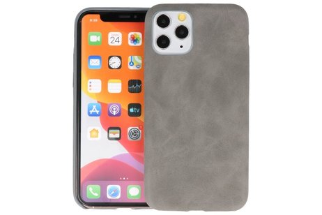 BAOHU Leder Design Back Cover Geschikt voor iPhone 11 Pro Grijs