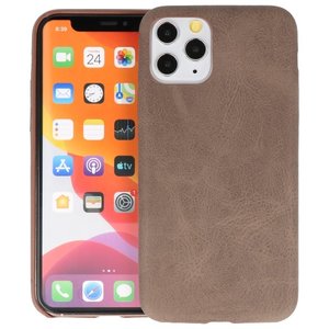 Leder Design Back Cover voor iPhone 11 Pro Donker Bruin