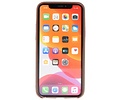 Leder Design Back Cover voor iPhone 11 Pro Donker Bruin