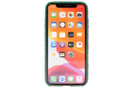 BAOHU Slang Design Back Cover - Hoesje Geschikt voor iPhone 11 Pro Donker Groen