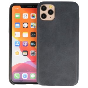 BAOHU Leder Design Back Cover Geschikt voor iPhone 11 Pro Max Zwart