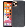 Leder Design Back Cover iPhone 11 Pro Max Zwart