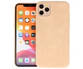 BAOHU Leder Design Back Cover Geschikt voor iPhone 11 Pro Max Beige