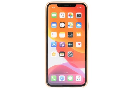 BAOHU Leder Design Back Cover Geschikt voor iPhone 11 Pro Max Beige