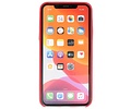 Leder Design Back Cover voor iPhone 11 Pro Max Rood