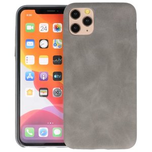 BAOHU Leder Design Back Cover Geschikt voor iPhone 11 Pro Max Grijs