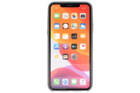 BAOHU Leder Design Back Cover Geschikt voor iPhone 11 Pro Max Grijs
