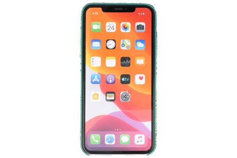 BAOHU Slang Design Back Cover - Hoesje Geschikt voor iPhone 11 Pro Max Groen