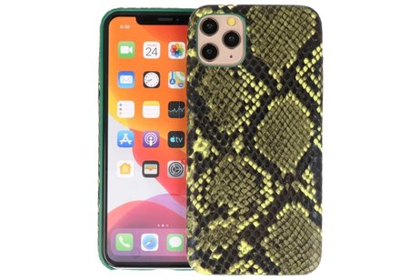 BAOHU Slang Design Back Cover - Hoesje Geschikt voor iPhone 11 Pro Max Donker Groen