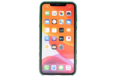 BAOHU Slang Design Back Cover - Hoesje Geschikt voor iPhone 11 Pro Max Donker Groen