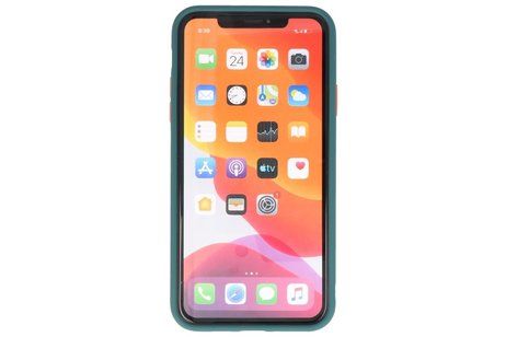 Hoesje Geschikt voor de iPhone 11 Pro Max - Hard Case Backcover Telefoonhoesje - Donker Groen
