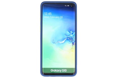 BAOHU Hoesje Geschikt voor de Samsung Galaxy S10 - Hard Case Backcover Telefoonhoesje - Blauw