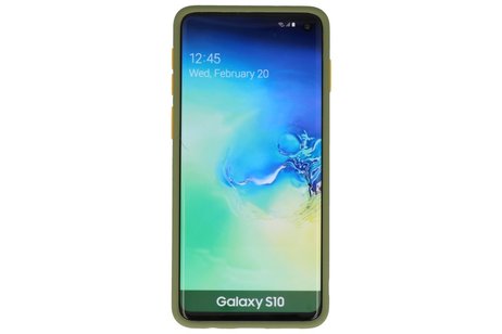 BAOHU Hoesje Geschikt voor de Samsung Galaxy S10 - Hard Case Backcover Telefoonhoesje - Groen
