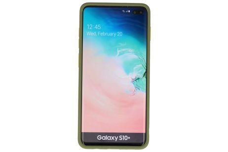 BAOHU Hoesje Geschikt voor de Samsung Galaxy S10 Plus - Hard Case Backcover Telefoonhoesje - Groen