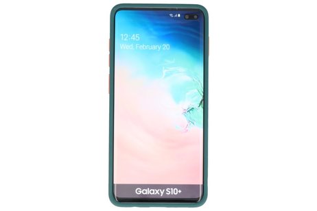 BAOHU Hoesje Geschikt voor de Samsung Galaxy S10 Plus - Hard Case Backcover Telefoonhoesje - Donker Groen