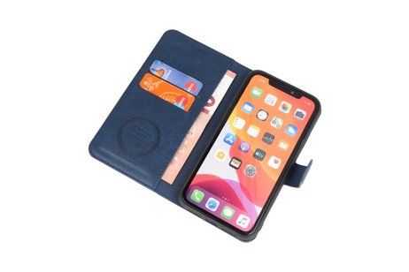 KAIYUE - Luxe Portemonnee Hoesje - Pasjeshouder Telefoonhoesje - Wallet Case - Geschikt voor iPhone 11 Navy