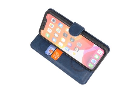 KAIYUE - Luxe Portemonnee Hoesje - Pasjeshouder Telefoonhoesje - Wallet Case - Geschikt voor iPhone 11 Navy