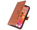 KAIYUE - Luxe Portemonnee Hoesje - Pasjeshouder Telefoonhoesje - Wallet Case - Geschikt voor iPhone 11 Bruin