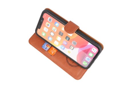 KAIYUE - Luxe Portemonnee Hoesje - Pasjeshouder Telefoonhoesje - Wallet Case - Geschikt voor iPhone 11 Bruin