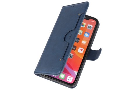 KAIYUE - Luxe Portemonnee Hoesje - Pasjeshouder Telefoonhoesje - Wallet Case - Geschikt voor iPhone 11 Pro Navy