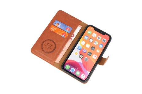 KAIYUE - Luxe Portemonnee Hoesje - Pasjeshouder Telefoonhoesje - Wallet Case - Geschikt voor iPhone 11 Pro Bruin