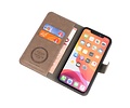 BAOHU KAIYUE - Luxe Portemonnee Hoesje - Pasjeshouder Telefoonhoesje - Wallet Case - Geschikt voor iPhone 11 Pro Grijs