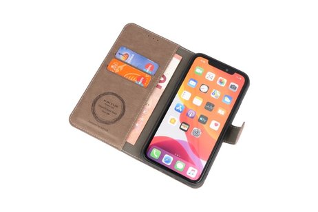 KAIYUE - Luxe Portemonnee Hoesje - Pasjeshouder Telefoonhoesje - Wallet Case - Geschikt voor iPhone 11 Pro Grijs