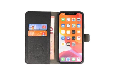 KAIYUE - Luxe Portemonnee Hoesje - Pasjeshouder Telefoonhoesje - Wallet Case - Geschikt voor iPhone 11 Pro Max Zwart