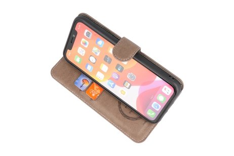 KAIYUE - Luxe Portemonnee Hoesje - Pasjeshouder Telefoonhoesje - Wallet Case - Geschikt voor iPhone 11 Pro Max Grijs