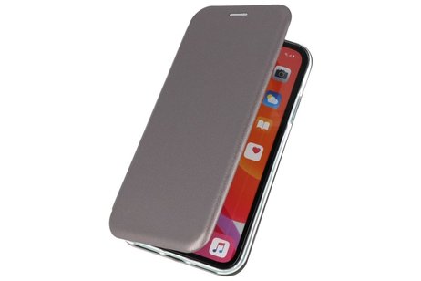 Slim Folio Case - Book Case Telefoonhoesje - Folio Flip Hoesje - Geschikt voor iPhone 11 Pro Max - Grijs