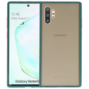 BAOHU Hoesje Geschikt voor de Samsung Galaxy Note 10 Plus - Hard Case Backcover Telefoonhoesje - Donker Groen