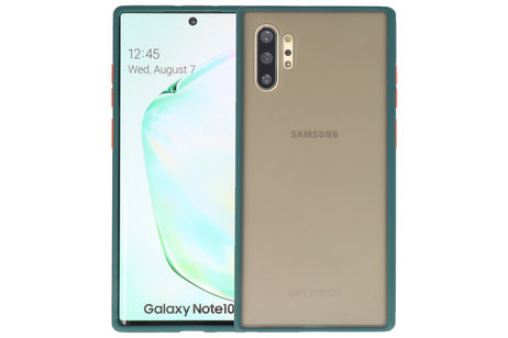 BAOHU Hoesje Geschikt voor de Samsung Galaxy Note 10 Plus - Hard Case Backcover Telefoonhoesje - Donker Groen