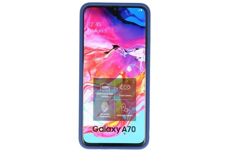 BAOHU Hoesje Geschikt voor de Samsung Galaxy A70 - Hard Case Backcover Telefoonhoesje - Blauw