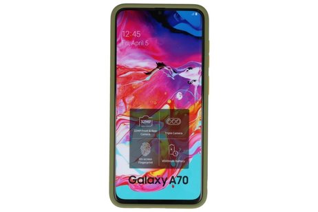 BAOHU Hoesje Geschikt voor de Samsung Galaxy A70 - Hard Case Backcover Telefoonhoesje - Groen