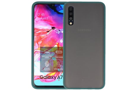 BAOHU Hoesje Geschikt voor de Samsung Galaxy A70 - Hard Case Backcover Telefoonhoesje - Donker Groen