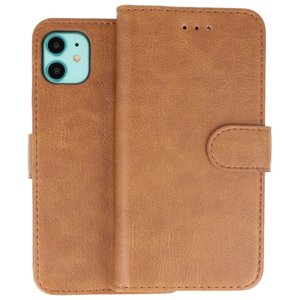 Hoesje Geschikt voor iPhone 11 - Kaarthouder Book Case Telefoonhoesje - Bruin