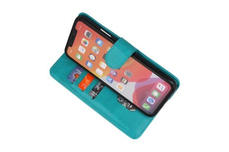 Hoesje Geschikt voor iPhone 11 Pro - Kaarthouder Book Case Telefoonhoesje - Groen